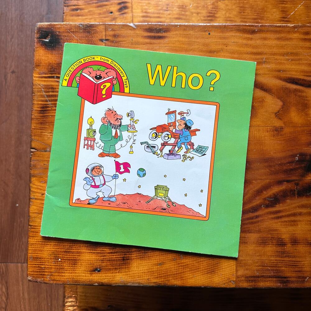 Vintage 1985 Who? A Question Book From Discovery Toys Paperback Book